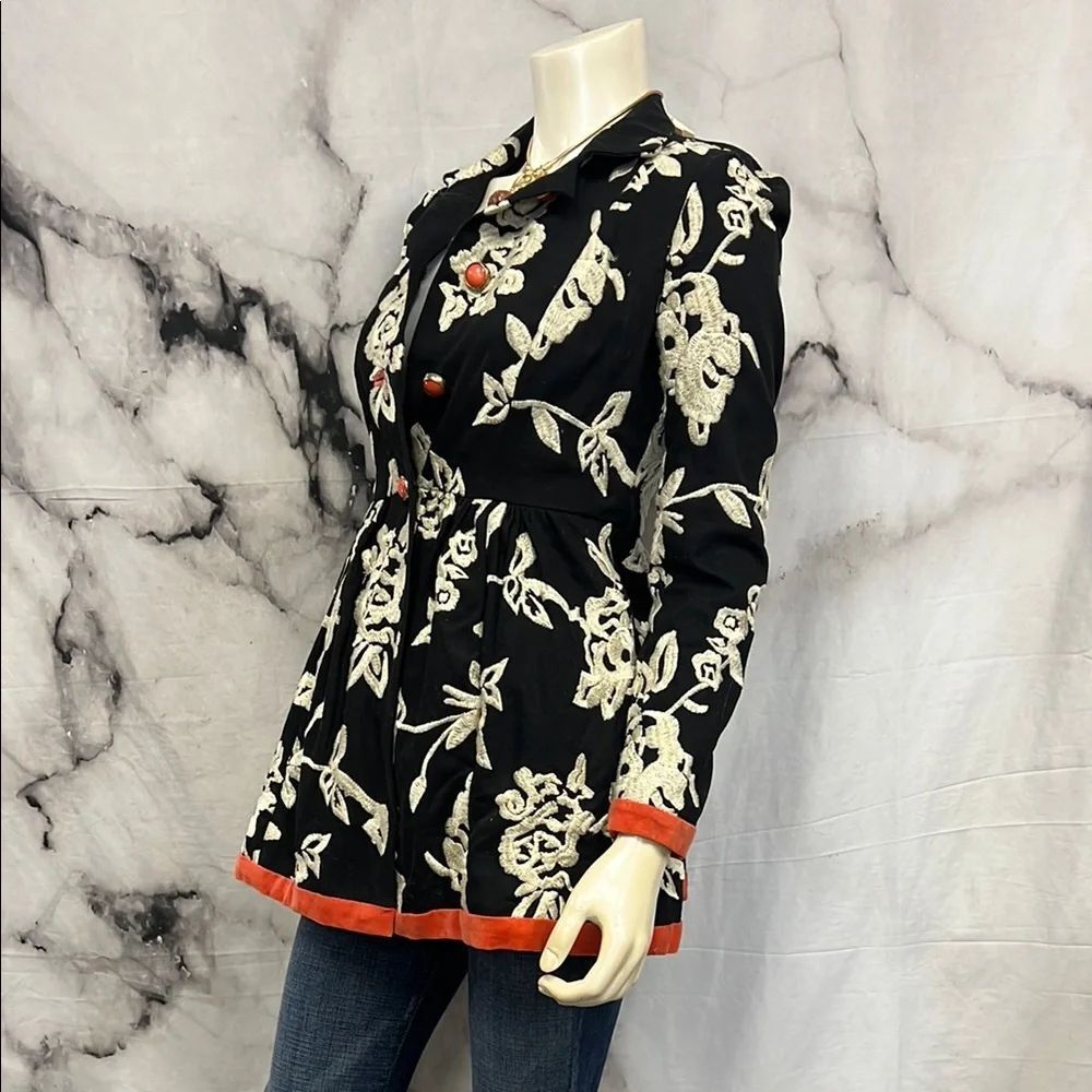 * Anthropologie plenty by Tracy Reese Black and Cream Pea Coat